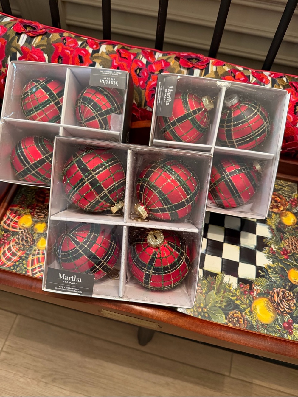 Martha Stewart Plaid ornaments